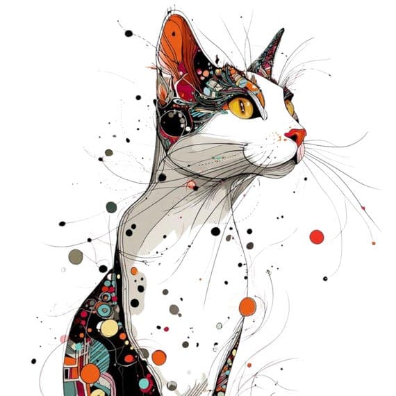 30 Abstract Floral Cat Eye Clipart (JPG) β view 6 β watercolor clipart transparent PNG instant download