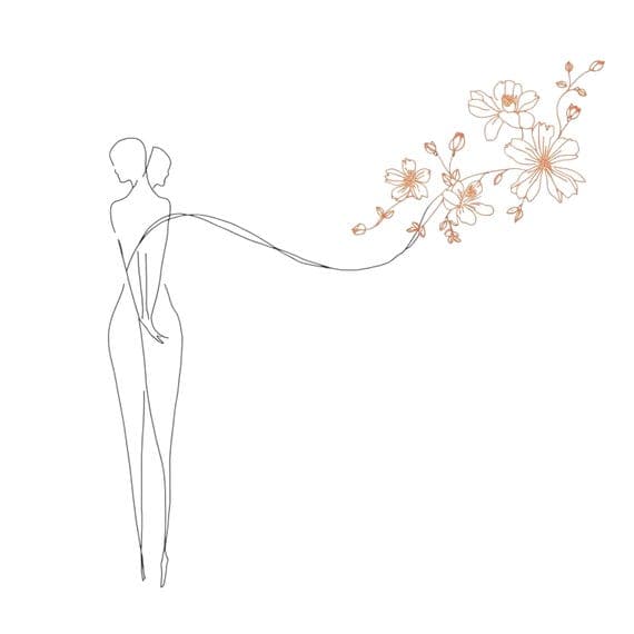 25 One Line Couple Floral Clip Art — view 2 — watercolor clipart transparent PNG instant download