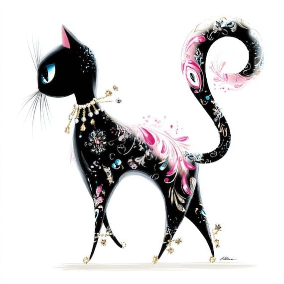 25 Watercolor Jewel Cat Clipart (JPG) β watercolor clipart transparent PNG instant download