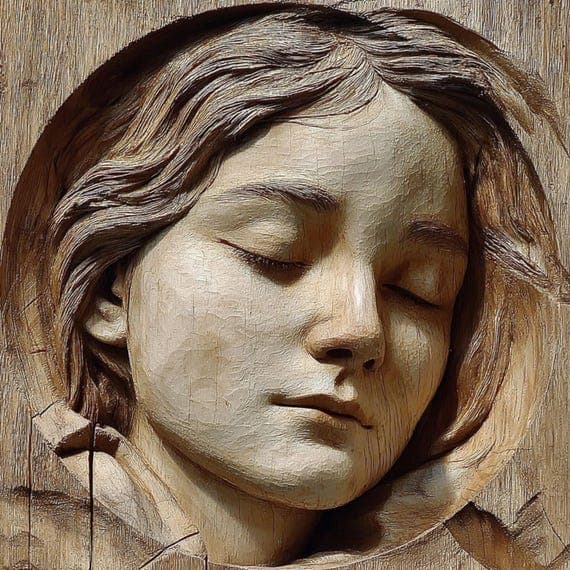 15 Carved Wood Angel Face Clipart β view 5 β watercolor clipart transparent PNG instant download