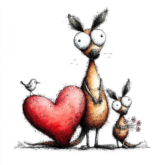 14 Kangaroo & Bird Clipart (JPG) β view 3 β watercolor clipart transparent PNG instant download