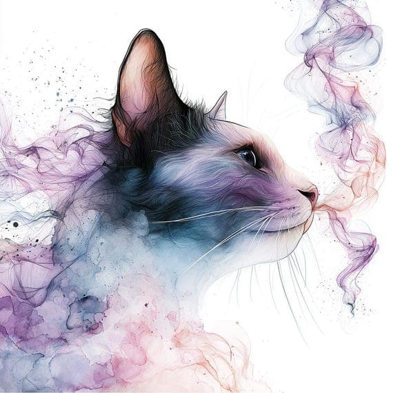 20 Magical Cat Clipart JPG β view 8 β watercolor clipart transparent PNG instant download