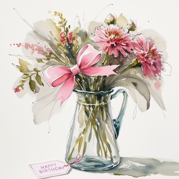 Elegant Birthday Floral Watercolor Clipart β view 8 β watercolor clipart transparent PNG instant download