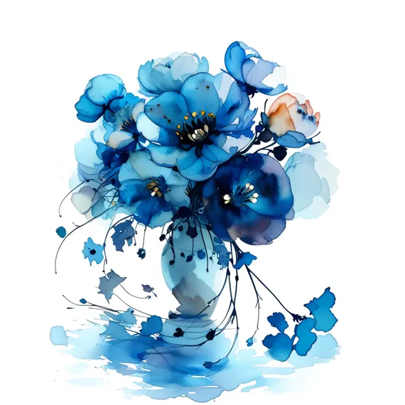 Watercolor Flower Vase Clipart β view 5 β watercolor clipart transparent PNG instant download