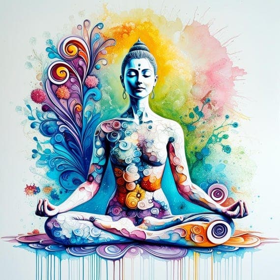 Watercolor Meditation Woman Clipart β view 7 β watercolor clipart transparent PNG instant download