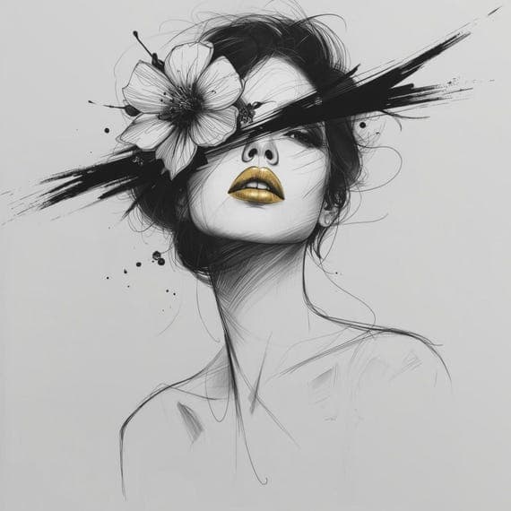 12 Watercolor Woman Art JPG – Abstract Fashion Portraits for Wall Art — view 5 — watercolor clipart transparent PNG instant download