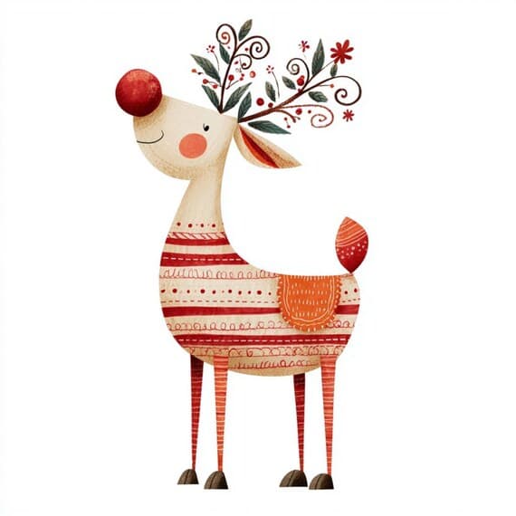 Watercolor Reindeer Clipart β view 2 β watercolor clipart transparent PNG instant download