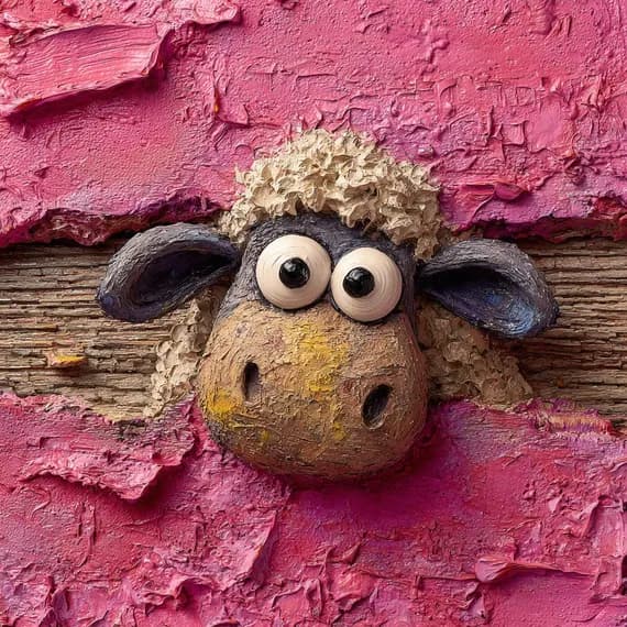 22 Peeking Sheep Impasto Art Clipart (JPG) β view 3 β watercolor clipart transparent PNG instant download