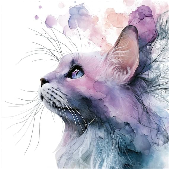 20 Magical Cat Clipart JPG β view 7 β watercolor clipart transparent PNG instant download