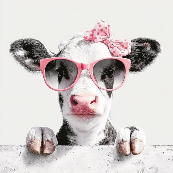 Funny Farm Animal Wall Art – 12 Quirky Cow Pig Sheep Prints for Farmho — view 3 — watercolor clipart transparent PNG instant download