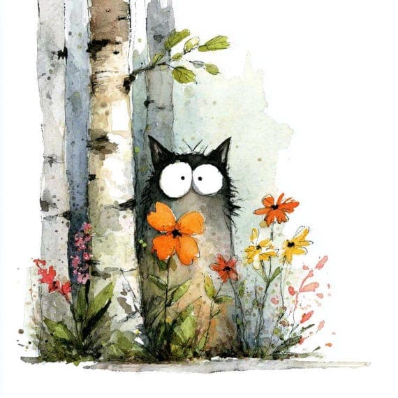 25 Whimsical Woodland Animal Clipart, Watercolor Forest Friends Printa β view 3 β watercolor clipart transparent PNG instant download