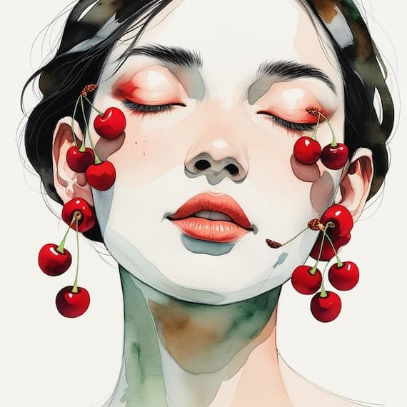 20 Floral Woman Portrait Art β watercolor clipart transparent PNG instant download
