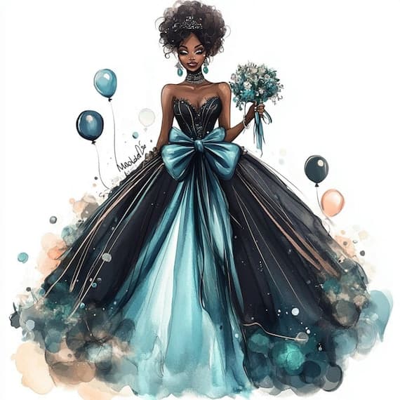 Violet Party Dress Clipart, Gala Gown Illustration (Digital Download) β view 8 β watercolor clipart transparent PNG instant download