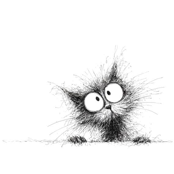 30 Funny CAT Sketch Clipart Set – Quirky Black White Cartoon Art JPG — watercolor clipart transparent PNG instant download