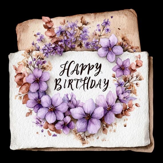 10 Floral Wreath Birthday Card Clipart β view 8 β watercolor clipart transparent PNG instant download