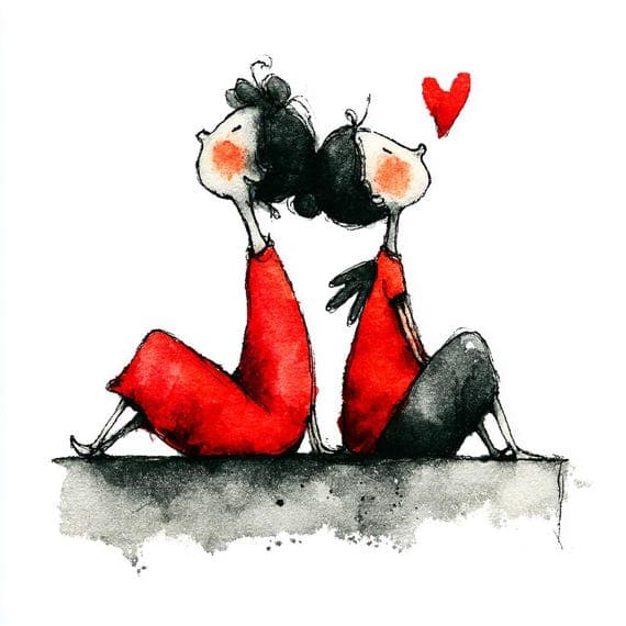33 Romantic Love Couple Clipart Valentine Partners Graphics Junk Journ — view 3 — watercolor clipart transparent PNG instant download