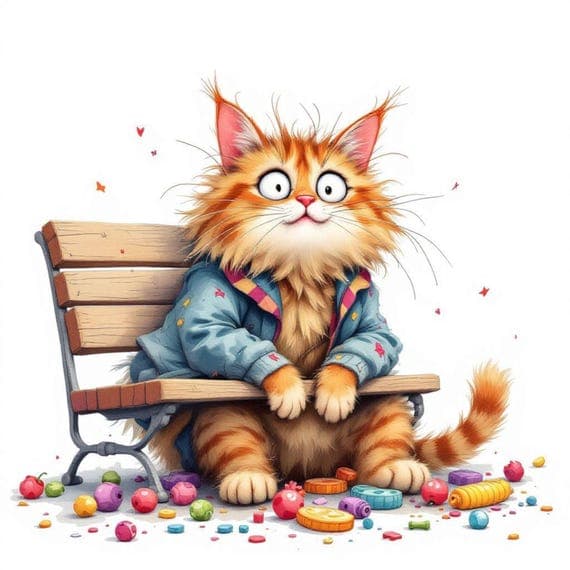 Funny Cat Watercolor Clipart β view 5 β watercolor clipart transparent PNG instant download