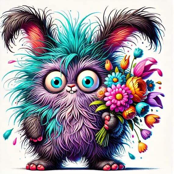 14 Watercolor Fuzzy Monster Clipart (JPG) β view 6 β watercolor clipart transparent PNG instant download