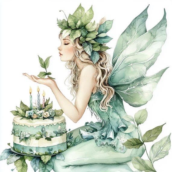 18 Quirky Birthday Cake Fairy Girl Clipart β watercolor clipart transparent PNG instant download