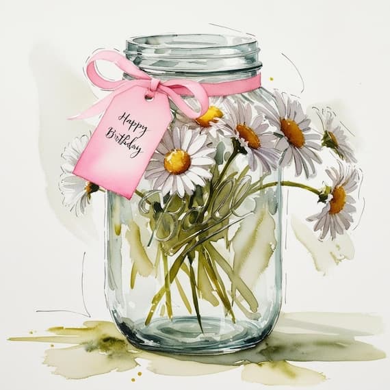 Elegant Birthday Floral Watercolor Clipart β view 4 β watercolor clipart transparent PNG instant download