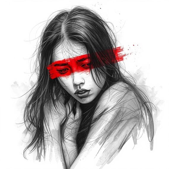 Red Silence Collection – Emotional Woman Portrait Art (Digital Downloa — view 5 — watercolor clipart transparent PNG instant download