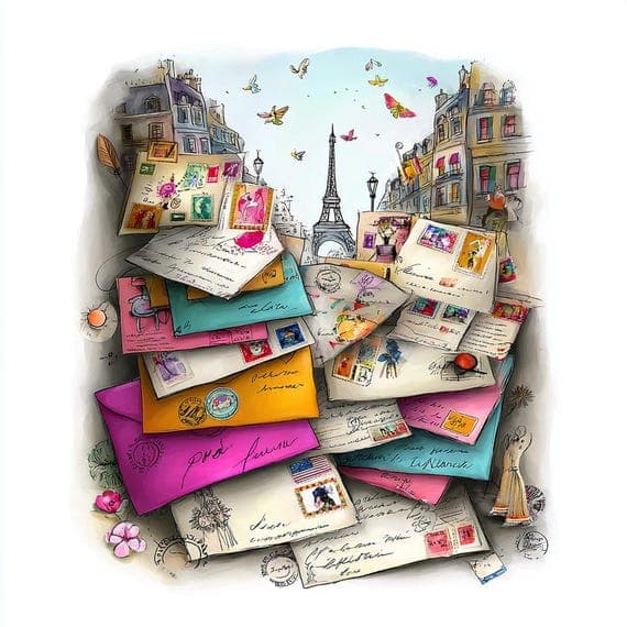 15 Whimsical Travel Letters Clipart (JPG) — watercolor clipart transparent PNG instant download