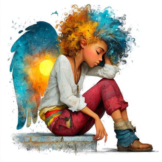 15 Afro Angel Watercolor Clipart , Printable for Christian Crafts Digi β view 3 β watercolor clipart transparent PNG instant download