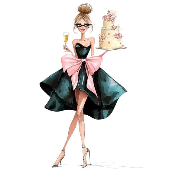 20 Fashion Birthday Girl Clipart PNG β view 5 β watercolor clipart transparent PNG instant download