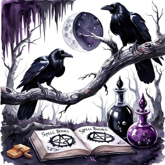10 Witchy Gothic Clipart Bundle β view 7 β watercolor clipart transparent PNG instant download