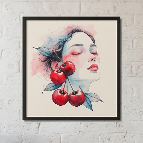 20 Floral Woman Portrait Art β view 2 β watercolor clipart transparent PNG instant download