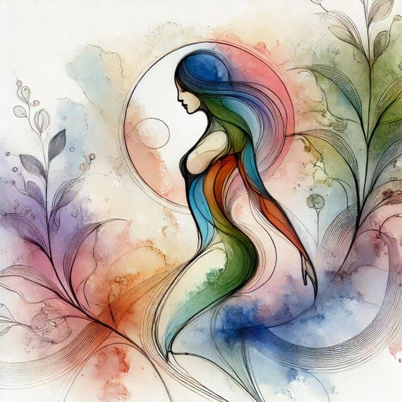 Watercolor Woman Clipart β watercolor clipart transparent PNG instant download
