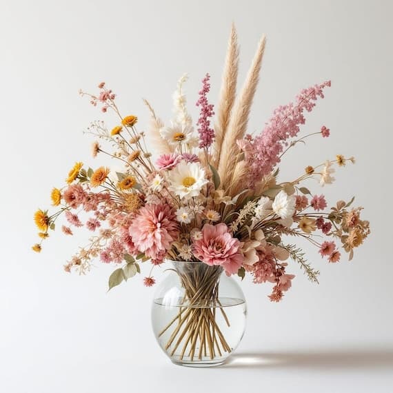 Dried Flower Bouquet PNG, Rustic Floral Clipart (Commercial Use) β watercolor clipart transparent PNG instant download