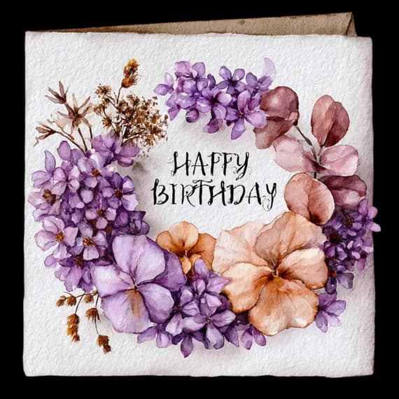 10 Floral Wreath Birthday Card Clipart β view 7 β watercolor clipart transparent PNG instant download