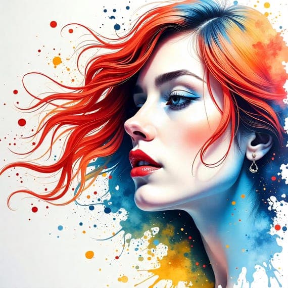 8 Red Hair Women Watercolor Clipart , Printable for Wall Art Prints D β watercolor clipart transparent PNG instant download