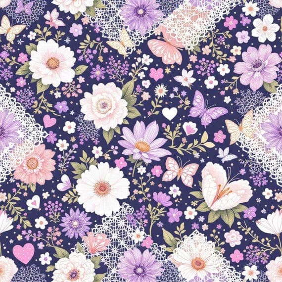 30 Purple Floral Pattern Clipart (JPG) β watercolor clipart transparent PNG instant download