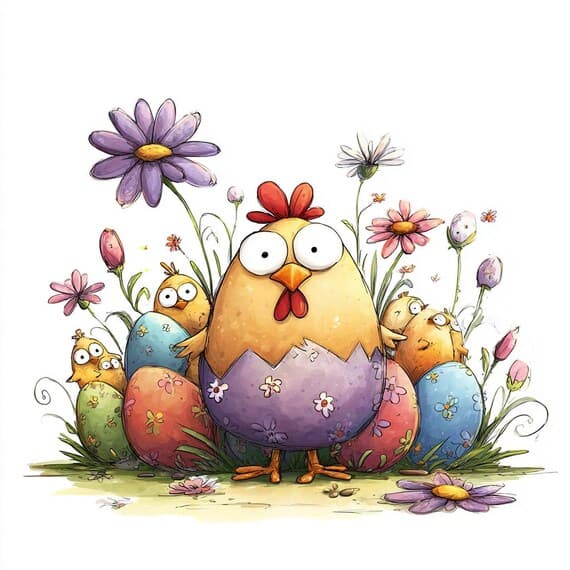 25 Watercolor Easter Chicken Clipart (JPG) β view 4 β watercolor clipart transparent PNG instant download