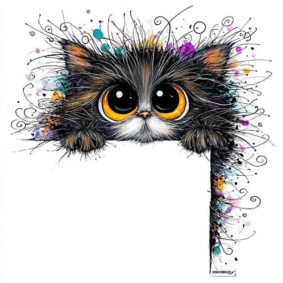 20 Quirky Cat Stationery Pages β view 2 β watercolor clipart transparent PNG instant download