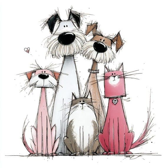 15 Colorful Dog and Cat Clipart JPG β watercolor clipart transparent PNG instant download