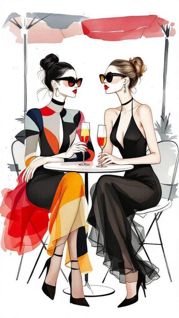 Stylish Friend Clipart Bundle β view 5 β watercolor clipart transparent PNG instant download