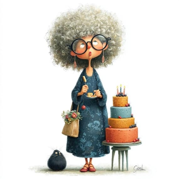 20 Happy Birthday Woman Clipart (JPG) β view 7 β watercolor clipart transparent PNG instant download