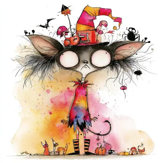 18 Halloween Clipart JPG โ view 3 โ watercolor clipart transparent PNG instant download