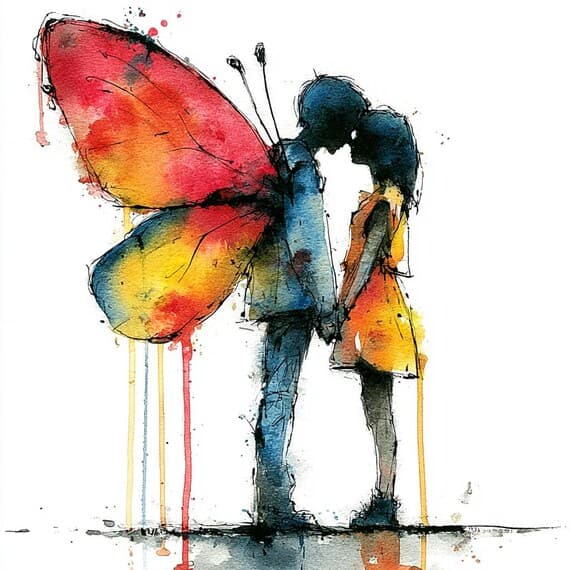 20 Fairy Couple Valentine Love PNG Clipart Whimsical Magical Partners — view 8 — watercolor clipart transparent PNG instant download
