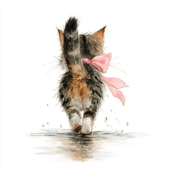 21 Cats From Behind PNG Clipart , Watercolor Back View Cats , Transpar β watercolor clipart transparent PNG instant download