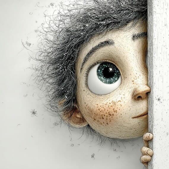15 Peeking Dreamy Child Clipart (JPG) β view 3 β watercolor clipart transparent PNG instant download