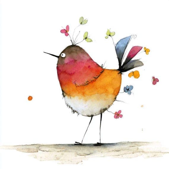 15 Watercolor Quirky Bird Clipart PNG Bundle for ,Sublimation & Fantas β view 7 β watercolor clipart transparent PNG instant download