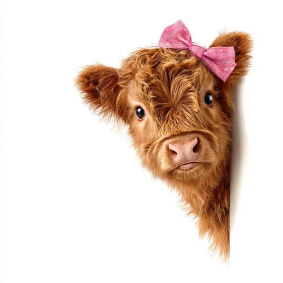 12 Peeking Highland Cow Wall Art – Rustic Farmhouse Animal Prints for — view 7 — watercolor clipart transparent PNG instant download