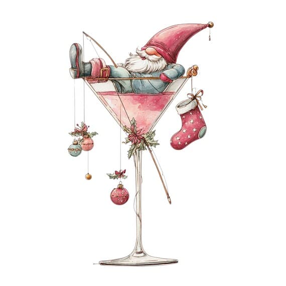 15 Christmas Gnome Clipart β view 8 β watercolor clipart transparent PNG instant download
