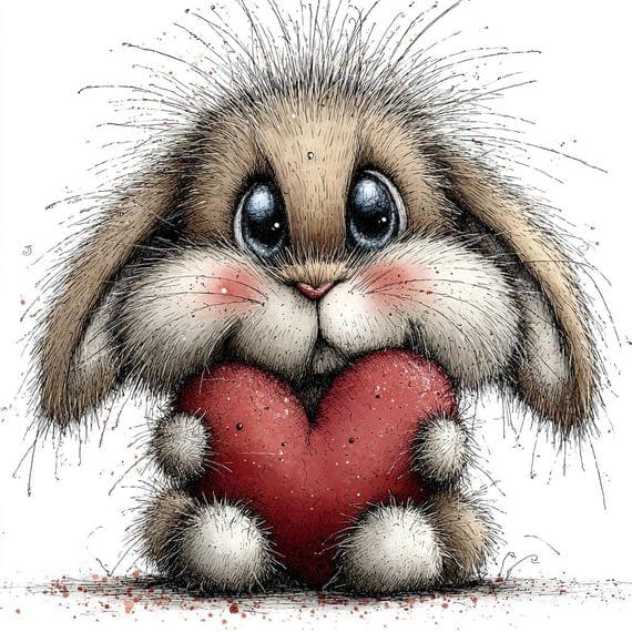 35 Valentine Animal Clipart Heart Balloon Graphics Junk Journal Card M — view 2 — watercolor clipart transparent PNG instant download