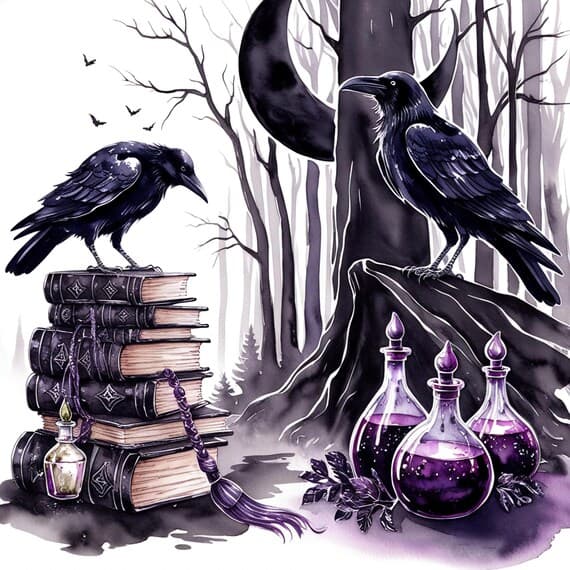 10 Witchy Gothic Clipart Bundle β view 5 β watercolor clipart transparent PNG instant download