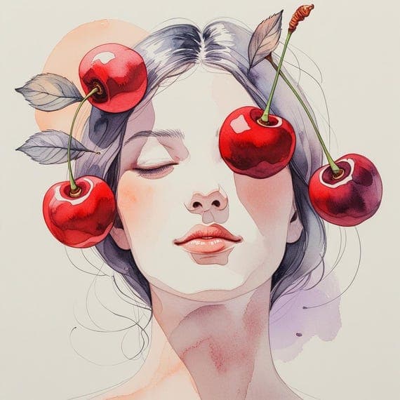 20 Floral Woman Portrait Art β view 3 β watercolor clipart transparent PNG instant download